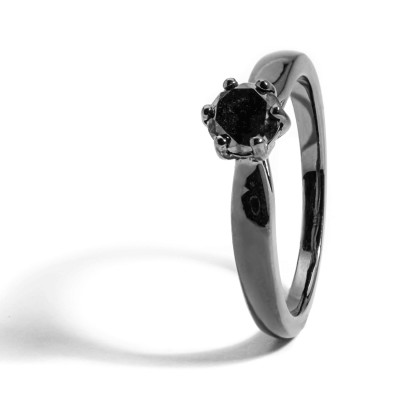 Diamantový zlatý prsteň v čiernej farbe 0.51 ct
