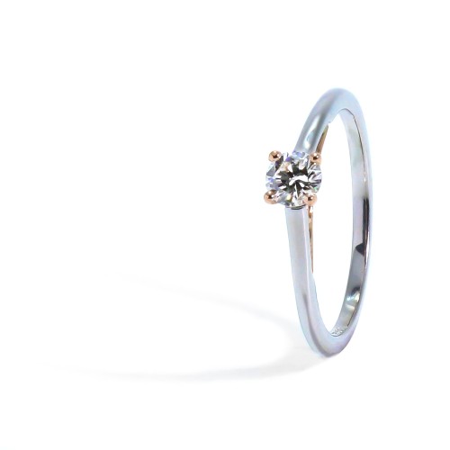 Luxusný diamantový prsteň z bielo-ružového zlata 0.30 ct