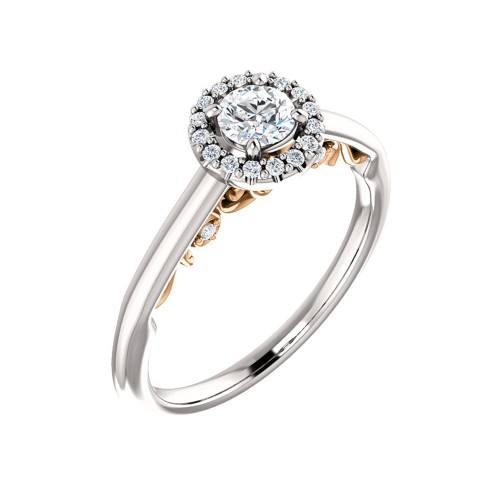 Luxusný diamantový prsteň z bieleho a ružového zlata 0.35 ct