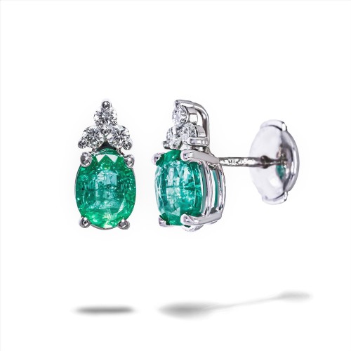 Smaragdové náušnice s diamantami