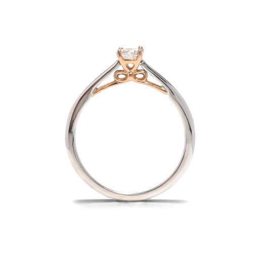 Luxusný diamantový prsteň z bielo-ružového zlata 0.30 ct