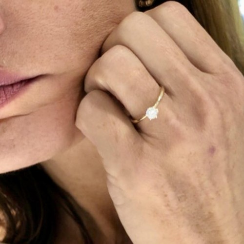 Zásnubný prsteň z bieleho zlata s lab-grown diamantom 0.50 ct